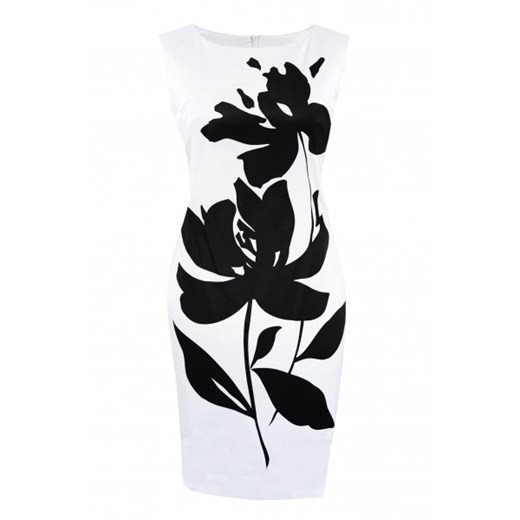 Sisel sukienka z kwiatem biała n-fashion-pl czarny Biustonosze