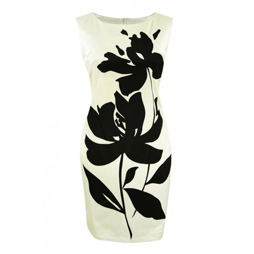Sisel sukienko-tunika z kwiatem kremowa n-fashion-pl bezowy Biustonosze