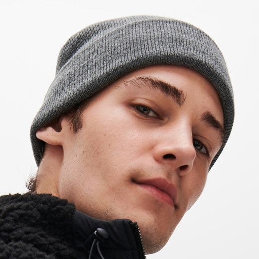Reserved - Melanżowa czapka z podwiniętym brzegiem - Szary Reserved ONE SIZE Reserved okazja