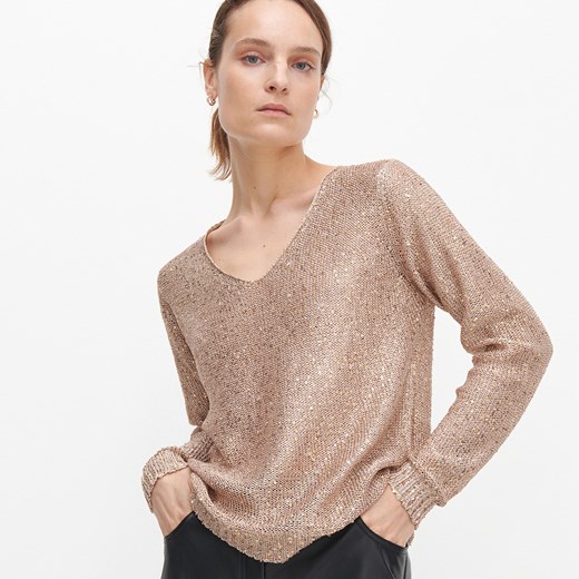 Reserved - Cekinowy sweter - Złoty Reserved S okazyjna cena Reserved