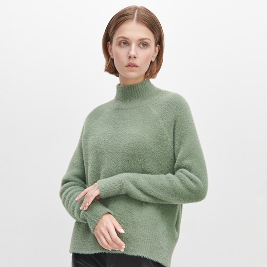 Reserved - Pluszowy sweter z golfem - Zielony Reserved S wyprzedaż Reserved