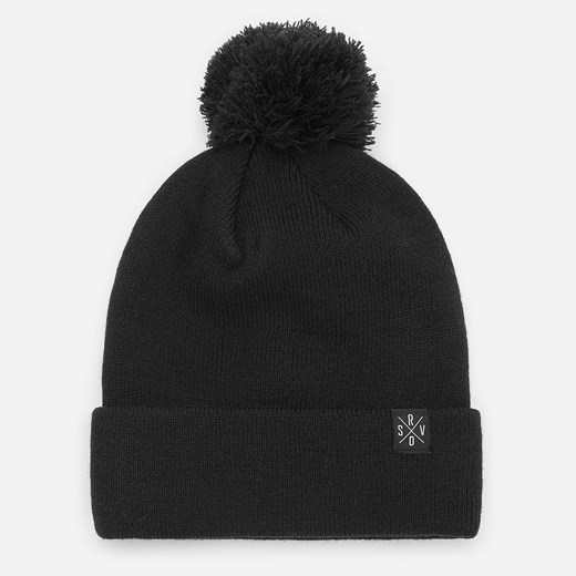 Reserved - Prążkowana czapka z pomponem - Czarny Reserved ONE SIZE wyprzedaż Reserved