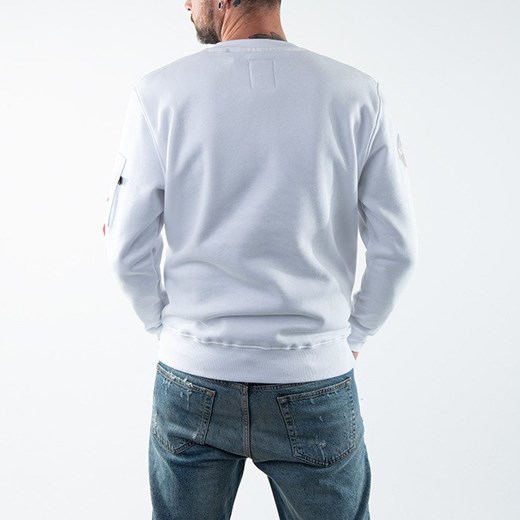 Biała bluza męska Alpha Industries w stylu młodzieżowym 