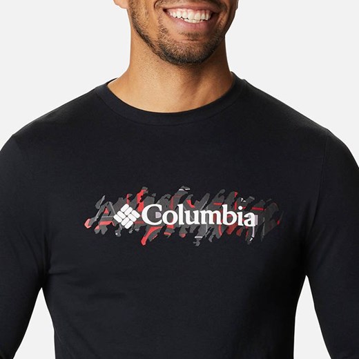 Czarny t-shirt męski Columbia sportowy z długim rękawem 