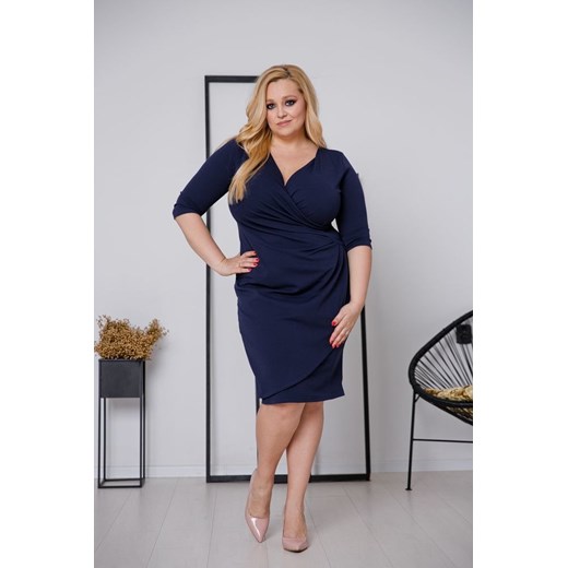 Granatowa Sukienka MAGENTA Plus Size 44 TONO