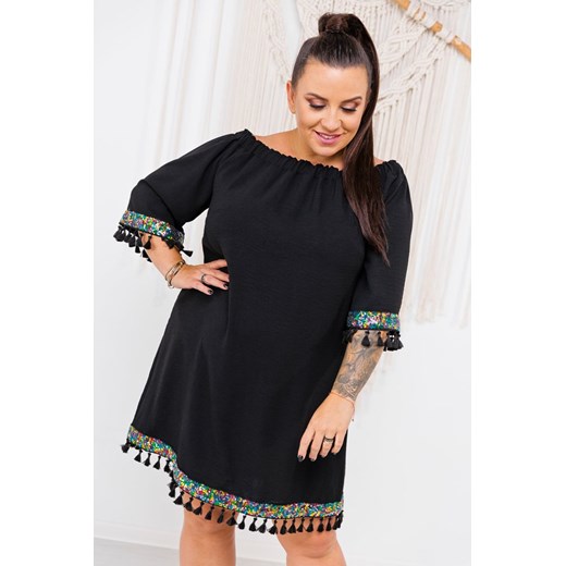 Czarna Sukienka FEREZO Wzór 1 Plus Size 48/50 TONO