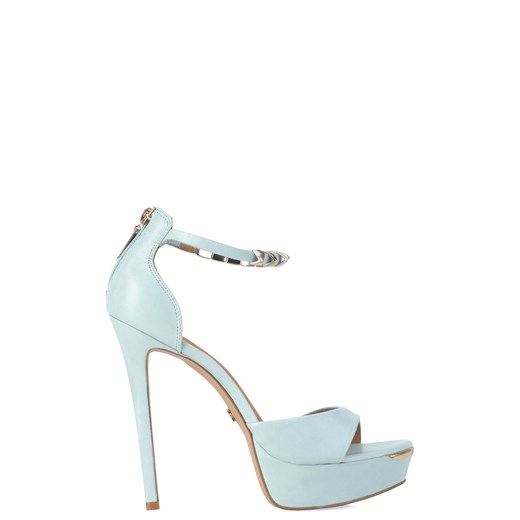 Turkusowe półsandały kazar-com niebieski aplikacje