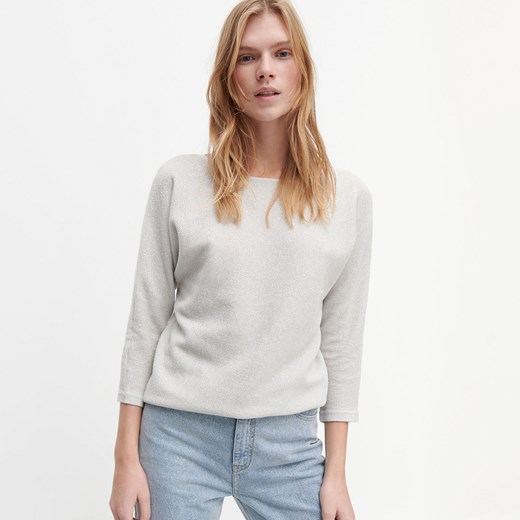 Reserved - Bawełniany sweter - Srebrny Reserved L okazyjna cena Reserved