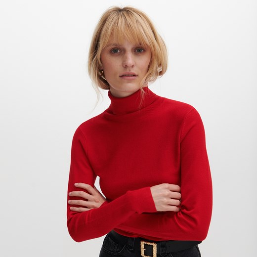 Reserved - Sweter z golfem - Czerwony Reserved M okazja Reserved