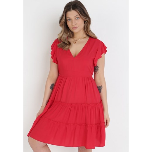 Czerwona Sukienka Callirea ze sklepu Born2be Odzież w kategorii Sukienki - zdjęcie 109831912