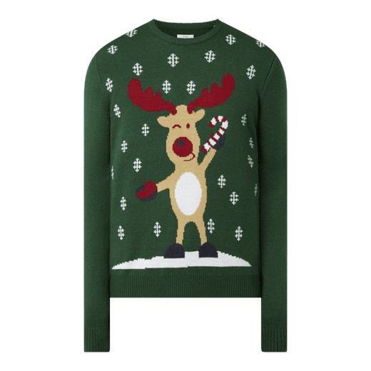 Sweter z bożonarodzeniowym motywem Montego S promocyjna cena Peek&Cloppenburg 