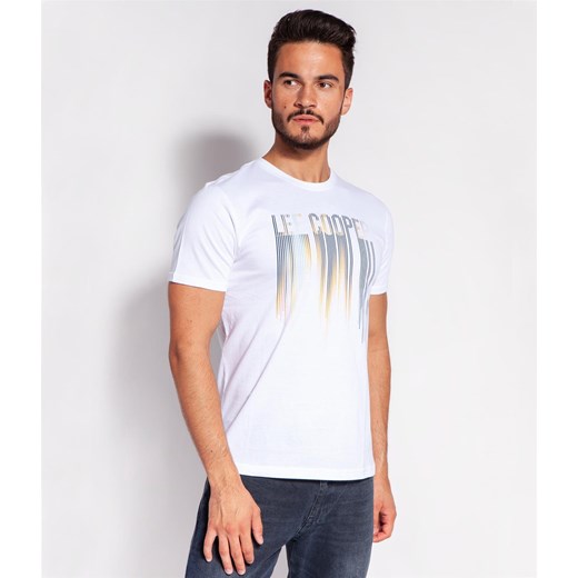 T-shirt Slim z nadrukiem LINES 3030 WHITE Lee Cooper XXL Lee Cooper