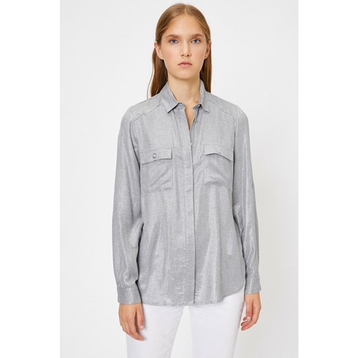 Koton Women's Grey Pocket Detail shirt Koton 36 Factcool