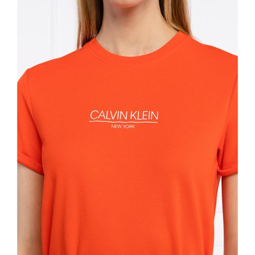Sukienka Calvin Klein midi z krótkimi rękawami 