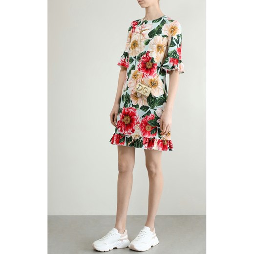 Kleid mit Blumenprint und Rüschen-Details Dolce & Gabbana XS - 40 IT showroom.pl