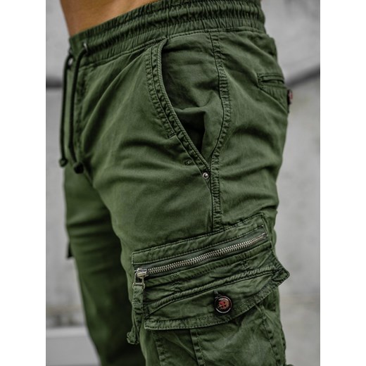 Spodnie męskie zielone Denley casualowe 
