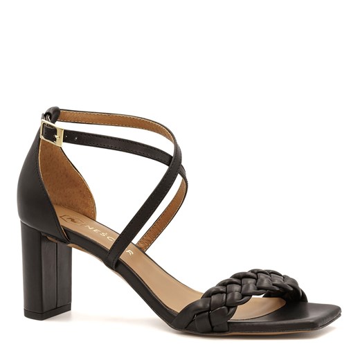 Sandały damskie Neścior na obcasie skórzane 