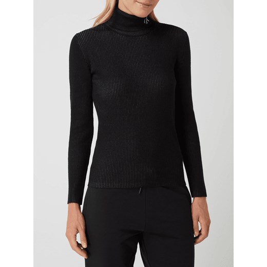 Sweter z wywijanym kołnierzem o prążkowanej fakturze M okazja Peek&Cloppenburg