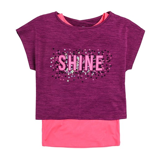 Cool Club, Komplet sportowy dziewczęcy, Crop top, Bluzka bez rękawów, Shine Cool Club 134 smyk