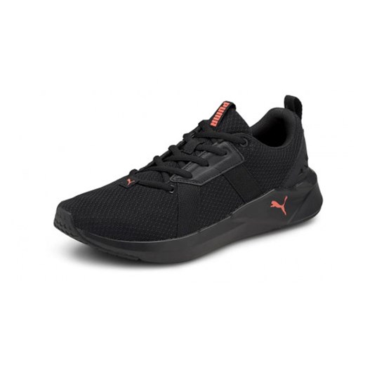 Buty sportowe damskie Puma sneakersy czarne z gumy sznurowane 