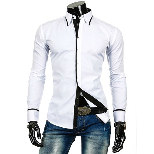 Koszula z długim rękawem (dx0251) dstreet bialy bawełniane