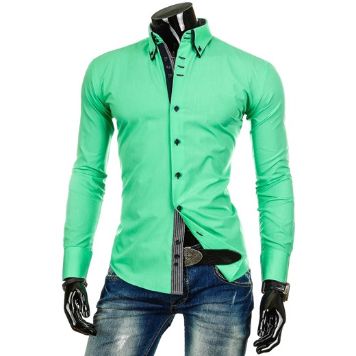 Koszula z długim rękawem (dx0232) - Zielony dstreet mietowy bawełniane