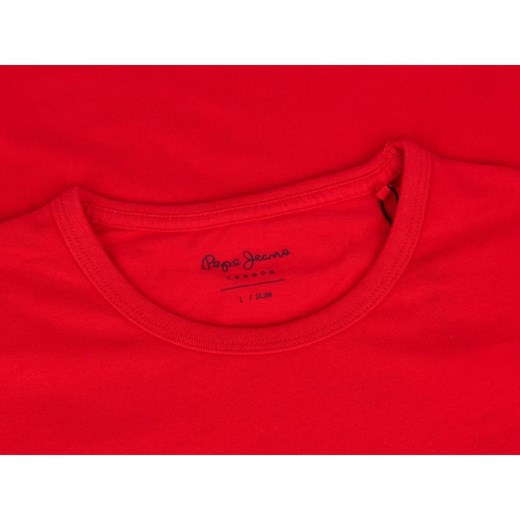 T-shirt męski czerwony Pepe Jeans z krótkimi rękawami 