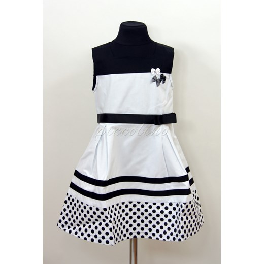 Sukienka wizytowa Kiki Kids, Black and White - rozmiar 110 piccolino-sklep-pl szary bawełniane