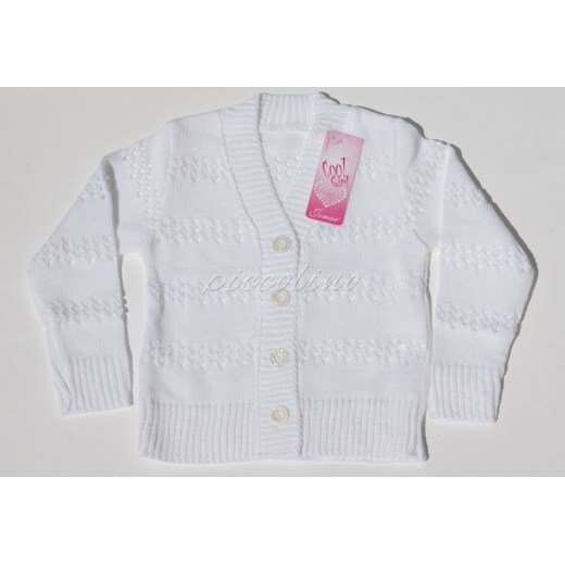 Sweterek zapinany - rozmiar 140 piccolino-sklep-pl bialy akryl