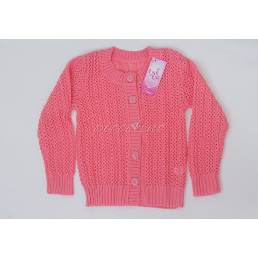 Sweterek zapinany - rozmiar 134 piccolino-sklep-pl rozowy akryl