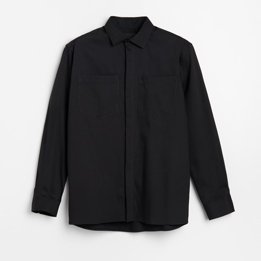 Reserved - Koszula comfort fit z grubej tkaniny - Czarny Reserved M Reserved wyprzedaż