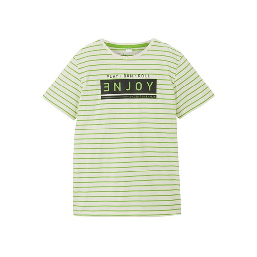 T-shirt chłopięce Bonprix zielony z krótkim rękawem w paski 
