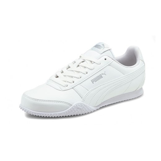 Buty sportowe damskie Puma białe sznurowane skórzane płaskie 