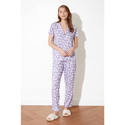 Trendyol Lilac Patterned Knitted Pyjama Set Trendyol M Factcool