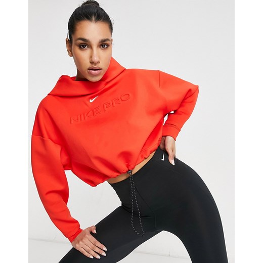 Nike Pro Training – Czerwona bluza polarowa z kapturem-Czerwony Nike Training S Asos Poland