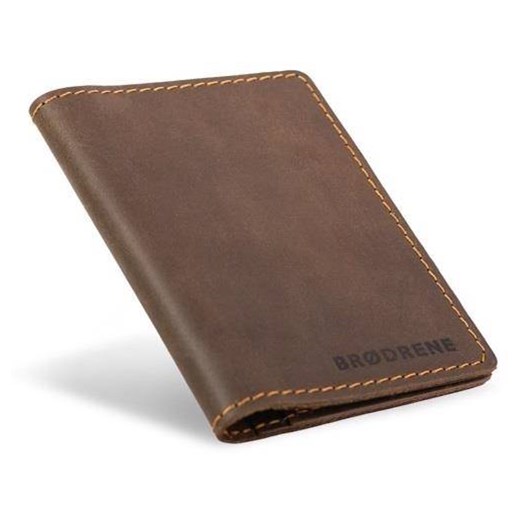 Ciemno brązowy skórzany portfel slim wallet BRØDRENE SW01 wyprzedaż Bagażownia.pl