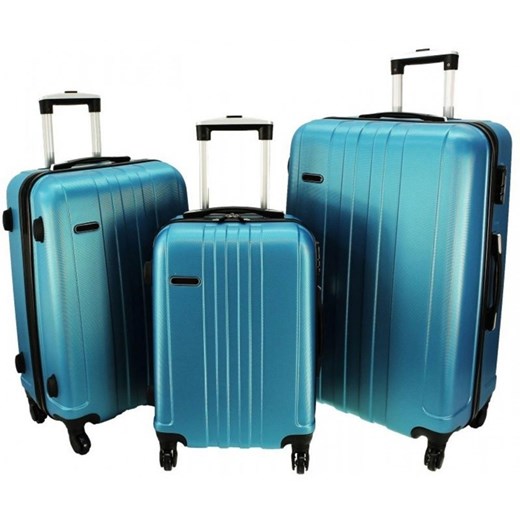 Zestaw 3 walizek PELLUCCI RGL 740 Metaliczno Niebieskie Pellucci promocja Bagażownia.pl