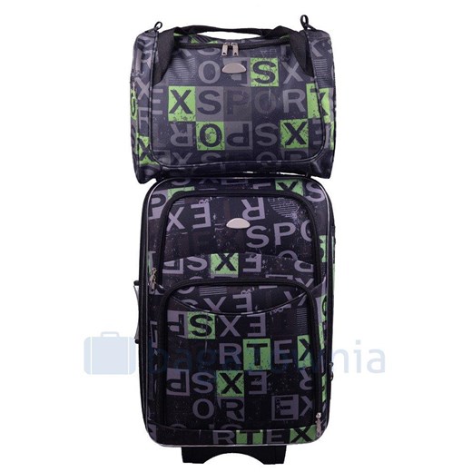 Mała kabinowa walizka PELLUCCI RGL 773 S Czarno Zielona Pellucci promocyjna cena Bagażownia.pl