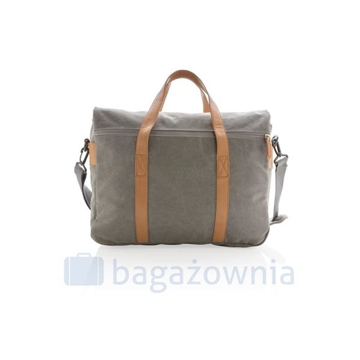 Stylowa, płócienna torba na laptopa 15,6" Szara Xd Collection okazyjna cena Bagażownia.pl