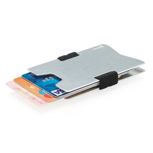 Minimalistyczny aluminiowy portfel z ochroną RFID Srebrny Xd Collection promocja Bagażownia.pl