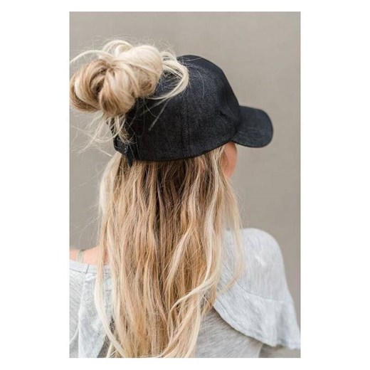 Czapka z daszkiem PONYTAIL damska na kucyk BLACK CZ15 Kemer Bagażownia.pl okazja