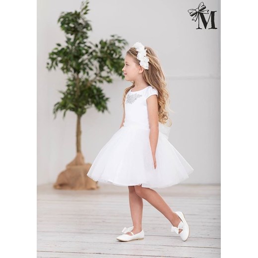 MałaMi Sukienka Wizytowa Biała Mała Mi 146-152 www.e-lily.pl