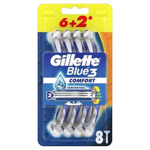 Blue 3 Comfort jednorazowe maszynki do golenia dla mężczyzn 8szt Gillette perfumgo.pl