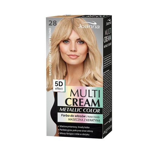 Multi Cream Metallic Color farba do włosów 28 Bardzo Jasny Perłowy Blond Joanna 1 sztuka perfumgo.pl