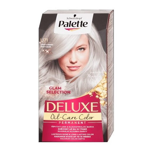 Deluxe Oil-Care Color farba do włosów trwale koloryzująca z mikroolejkami U71 Mroźne Srebro Palette sztuka perfumgo.pl