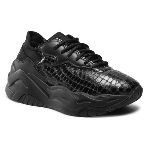Buty sportowe damskie czarne Just Cavalli sneakersy sznurowane 