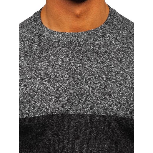 Elegantní pánský svetr H1809 - tmavě šedá, Dstreet L Factcool