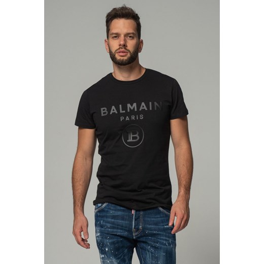 T-shirt męski BALMAIN z krótkim rękawem z napisem 