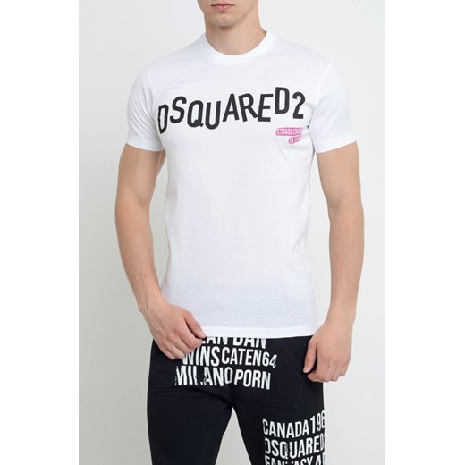 DSQUARED2 - biały t-shirt z nadrukiem ,,Dsquared2'' Dsquared2 S outfit.pl