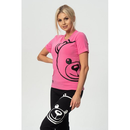 MOSCHINO UNDERWEAR - różowy t-shirt z czarnym misiem Moschino S outfit.pl